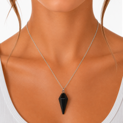 Black Agate Pendulum Necklace
