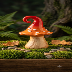 17CM Ceramic Mushroom Curly Design