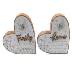18cm MDF Heart Plaque 2 Asstd