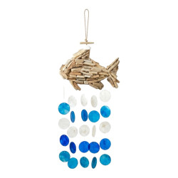 Driftwood Shell Hanging Fish