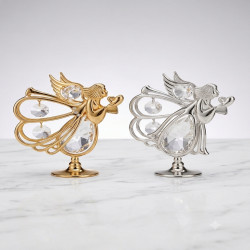 Gold & Chrome Flying Crystal Angel
