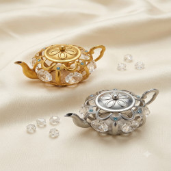 Gold & Chrome Crystal Teapot