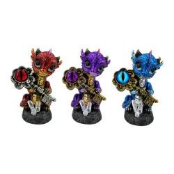 10cm Baby Dragon Holding Key on Crystal Lair 3 Asstd