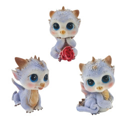 8cm Sitting Spikey Dragon 3 Asstd