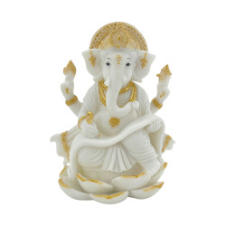 18cm Sitting Ganesh on Lotus Flower