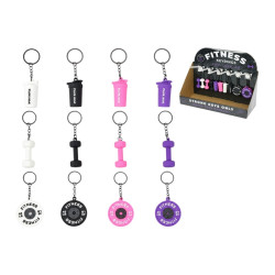 Coloured Fitness Keyring 12 Asstd