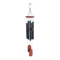 70cm "Natures Melody" 5 Tube Double Donger Black Wind Chime