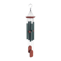 70cm "Natures Melody" 5 Tube Double Donger  Wind Chime Forest Green