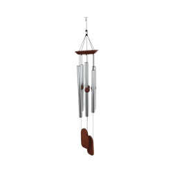 70cm "Natures Melody" 5 Tube Double Donger Silver Wind Chime