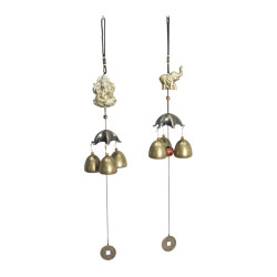 40cm Bell Wind Chime with Ganesh/Elephant 2 Asstd
