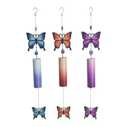 70cm Butterfly Tubed Wind Chime 3 Asstd