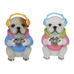 16cm Gamer Dog in Colourful Jacket 2 Asstd