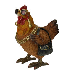 27cm Standing Fashionable Hen with Bag