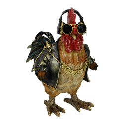 29cm Standing Rooster with Jacket and Bling
