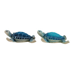 13cm Marble Blue Turtle 2 Asstd