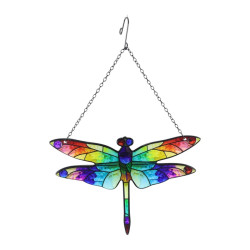 38cm Hanging Glass Mosaic Dragonfly Wall Art