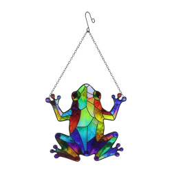 47cm Hanging Glass Mosaic Frog Wall Art