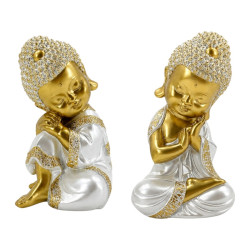 20cm Cute Resting Buddha in Pearlized Finish