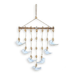 Driftwood White Bird Hanging On Stick