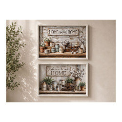 30x40cm Framed MDF Artwork with Country Kitchen Design 2 Asstd