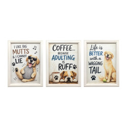 20x15cm Plaque with Dog Design 3 Asstd