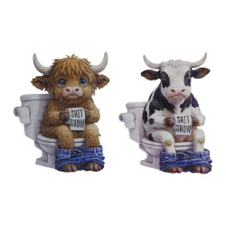 25x17cm Highland Cow/Cow Metal Wall Art 2 Asstd