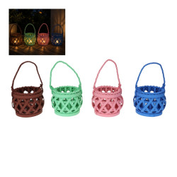 14cm Hanging Lantern 6 Asstd with Glass Candle Insert
