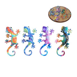 12cm Gecko Lizard with Marble Rainbow Finish 4 Asstd