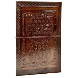 Assorted Vintage - Look Embossed Leather Tie - Up Journal 6 x 9 Inches