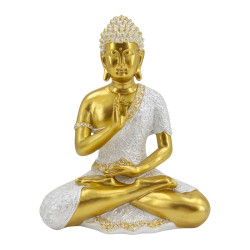 23cm Sitting Gold Rulai Buddha in Pearlized Finish