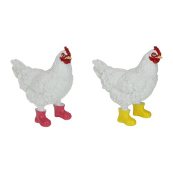 18cm Standing Hen with Coloured Boots 2 Asstd