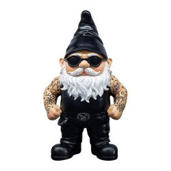 24cm Biker Gnome with Full Sleeve Tattoo Arms