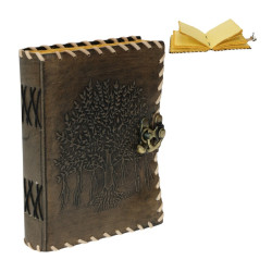 6x8" Leather Tree of Life Journal with Leather Stitching
