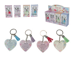 10cm Key Ring with Mum Design 4 Asstd