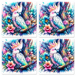 Cockatoos Ceramic Coasters Set Of 4 - No 6