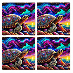 Turtle Ceramic Coasters Set Of 4 - No 18