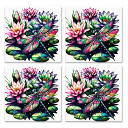 Dragonfly Ceramic Coasters Set Of 4 - No 29