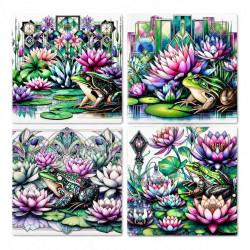 Frog Ceramic Coasters Set Of 4 - No 24