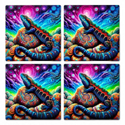Lizard Ceramic Coasters Set Of 4 - No 25