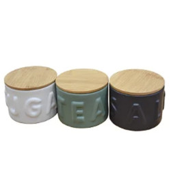 12cm Set Of Sugar Tea & Salt Jars
