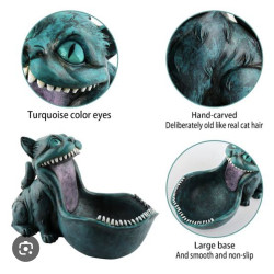 30cm Cheshire Cat Resin Statue Candy Bowl