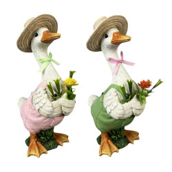 25cm Standing Duck in Overalls 2 Asstd