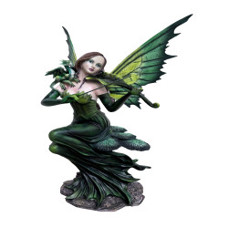 Large Green Fairy Playing The Violin