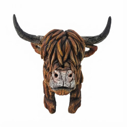 37cm Highland Cow Bust Edge Sculpture