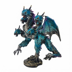 32cm Blue Guardian 5 Headed Hydra Dragon
