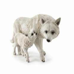 47cm Winter Offspring Mother and Wolf Pup