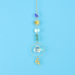 Crystal Suncatcher With Sun Charm - Green Aventurine