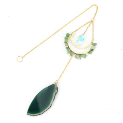 Crystal Suncatcher With Agate - Green Aventurine