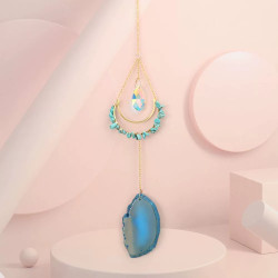 Crystal Suncatcher With Agate - Turquoise