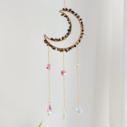 Crystal Suncatcher Moon - Tiger Eye